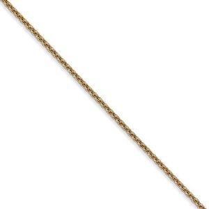 1.4mm 14k Yellow Gold Polished Round Cable Chain Necklace, 24 Inch